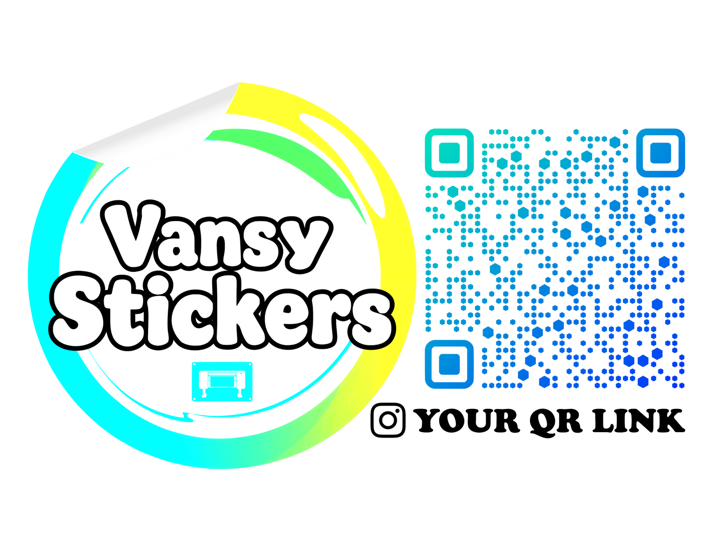 Custom QR Code Sticker - Gloss Vinyl