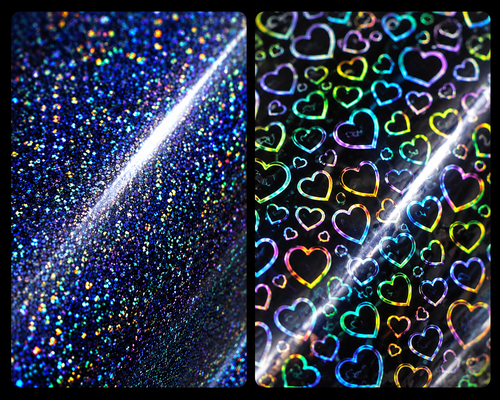 Heart/Glitter Holographic Stickers